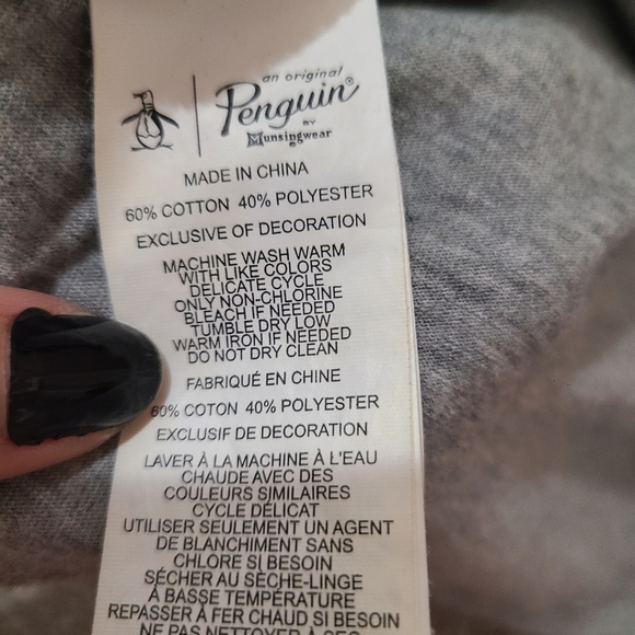 Original Penguin Heritage Slim Fit Gray Pocket Polo Shirt - Picture 3 of 3